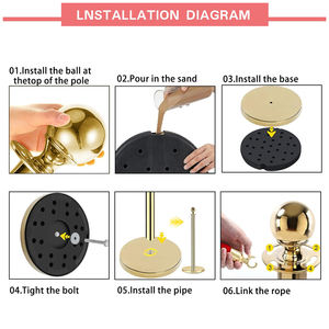 Trafik kalabalık kontrol geçit Post bariyer Stanchion kuyruk baba kırmızı halı kadife halat direkleri standları - Product Image 6