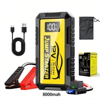 Démarreur de voiture ABS 8000 mAh avec gonfleur de pneus, compresseur d'air portable 12 V, pince intelligente, machine tout-en-un pour les situations d'urgence