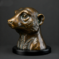 Buste d'animal en polyrésine fait main, sculpture de tête de faune personnalisée, ornement en résine, cadeau