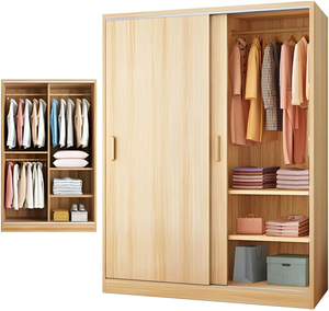 Armoire de chambre à coucher autoportante en mélamine de qualité supérieure |   Taille/Couleur personnalisées |   Armoire portable DIY au design moderne, durable et écologique - Product Image 5