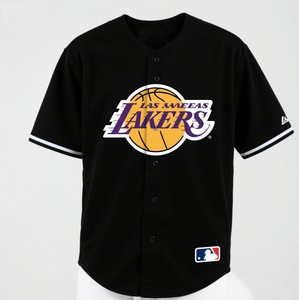 Logotipo personalizado <span class=keywords><strong>Lakers</strong></span> Béisbol Jersey Poliéster Baloncesto Equipo Fans Béisbol Jersey - Product Image 5