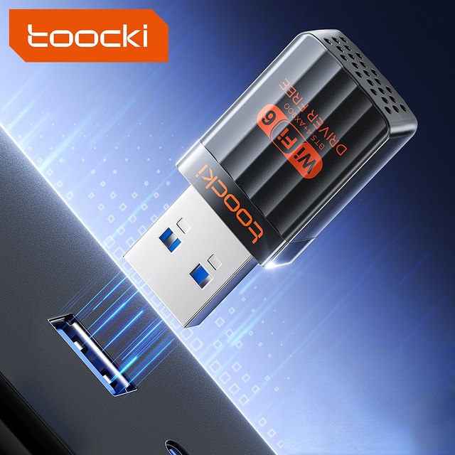 Toocki Ultra-Fast 900Mbps Dual Band Wireless Wi-Fi Adapter 5G High-Speed MU-MIMO USB-A Dongle for Lag-Free Streaming