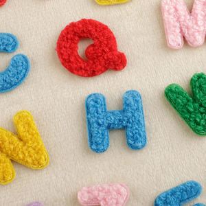 Stock 2.5cm Mini Iron on Chenille Embroidered Colorful Letter Patch for Hat Bag Decoration - Product Image 3