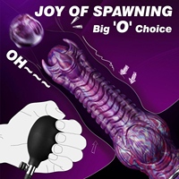 Dildo de Monstruo Alienígena de Fantasía con 4 Bolas y 3 Huevos, Juguete Sexual de Silicona Suave a Prueba de Agua para Mujeres y Hombres