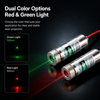 Module laser calibré ZhonNa 10mW à échelle croisée, lumière rouge et verte, lentille en verre, diode réglable pour le positionnement des instruments optiques