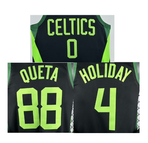2025 nouveau <span class=keywords><strong>maillot</strong></span> de basket-ball 0 Tatum 4 vacances 7 marron 8 Porzingis 11 Irving 88 Queta imprimé <span class=keywords><strong>Boston</strong></span> City <span class=keywords><strong>noir</strong></span> accepter personnalisé - Product Image 1
