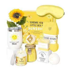 Kit de Autocuidado Alegre y Confortable, Regalo de Ánimo para Amigas y Compañeras, Set de Spa con Aroma a Girasol - Product Image 1
