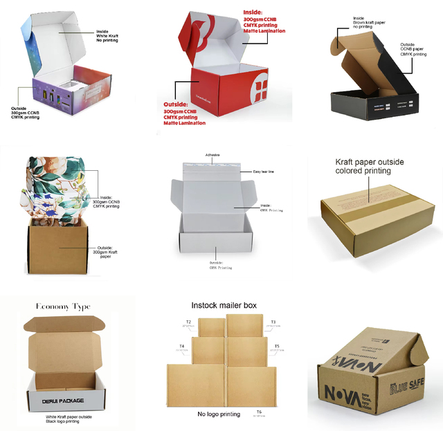 Custom Print Recycled Materials Corrugated Cardboard Shoes Mailer Packaging Shipping Box with Sponge Liner Custom Logo for Shirt