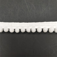 Bordure en dentelle à pompons 100% nylon 1cm, accessoires en tissu de coton, modèle Rsp181