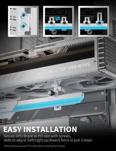 <span class=keywords><strong>Support</strong></span> universel pour <span class=keywords><strong>carte</strong></span> <span class=keywords><strong>graphique</strong></span> GL7 en alliage de zinc, anti-affaissement - Product Image 4