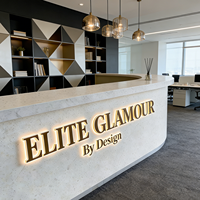 Letrero Retroiluminado con Acabado Espejo Dorado Premium, Logotipo 3D Brillante LED, Decoración de Pared para Spa Profesional, Salón de Belleza y Joyería
