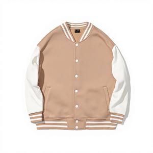 Veste de baseball varsity pour homme, broderie personnalisée OEM, printemps, ample, décontractée, coupe-vent, respirante, écologique, devant en polyester/coton - Product Image 4