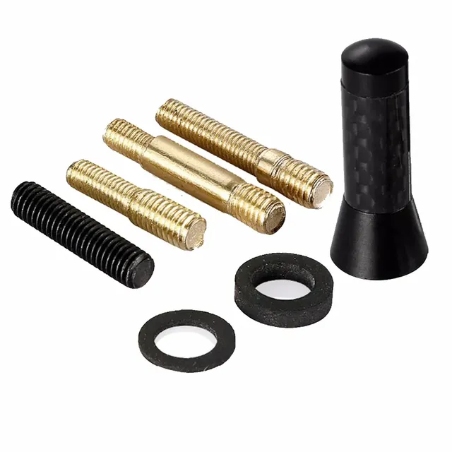 3.5cm Carbon Fiber Car Styling Roof Antenna with Enhanced Vertical Signal Short Stubby Mast Antenna with Screw Metal for Cars