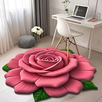 Tapis de sol absorbant antidérapant en caoutchouc 3D à motif floral, fabriqué à la machine, ensemble de tapis complémentaires pour salon