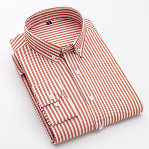 Camicia a maniche lunghe a righe con bottoni classici Slim Fit Design alla moda per gli uomini ODM OEM Rayee Decontractee Chemise per il tempo libero all'ingrosso - Product Image 5