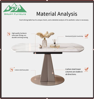 Table à manger extensible rotative de luxe Wayon en pierre frittée, table transformable moderne de ronde à carrée pour petite maison de luxe