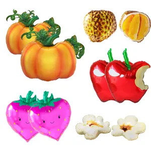 Customized pumpkin shape balloons harvest fruit balloons apple durian balloons for happy fall party decorations
