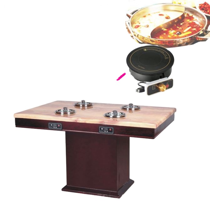 Акриловый Обеденный стол с твердой поверхностью/обеденный стол с горячим горшком/Мраморный столешница