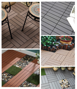Dalles de terrasse en composite WPC modernes, résistantes aux UV, antidérapantes, brossées, à emboîtement DIY pour jardins et terrasses extérieures - Product Image 5