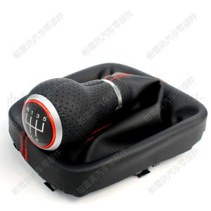Palanca de Cambios de Cuero para Auto Pao, 5 Velocidades, con Costuras Rojas, para Volkswagen Golf 4 5 GTI, Diseño Ergonómico - Product Image 2
