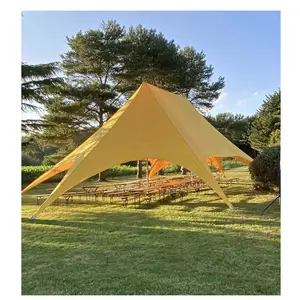 Gele Dubbele Paal Ster Schaduw Luifel/Outdoor Ster Tent Te Koop