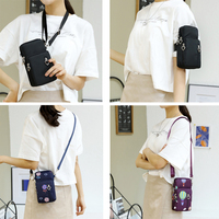 Sacoche Universelle à Bandoulière pour Téléphone Portable, Pochette Suspendue avec Trou pour Écouteur, Portefeuille, Sacoche avec Bras, Grande Taille