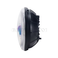 GOODZOOM Phare LED rond de 7 pouces à faisceau haut et bas, phare de conduite LED, phare LED puissant pour voiture avec anneau DRL