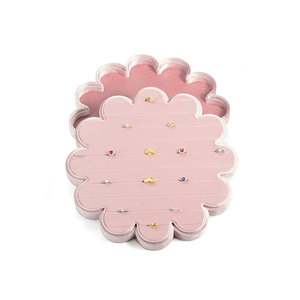 Nhà Máy Bán Buôn OEM Thiết Kế Đồ Trang Sức Nhẫn Khay Chất Lượng Cao Tùy Chỉnh Kích Thước Lớn Hoa Hình Dạng Nhung Đồ Trang Sức Container Với Nắp - Product Image 4