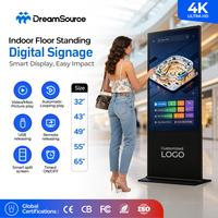 Pantalla Digital Publicitaria de 43 Pulgadas con Soporte de Pie, Reproductor LCD para Interiores, Kiosco con Pantalla Táctil Capacitiva para Centros Comerciales, Gran Venta