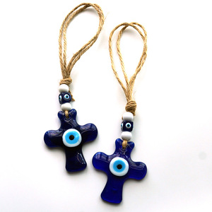Devil's eye turco Blue Eye Glass Cross Pendant wall car ciondolo <span class=keywords><strong>portachiavi</strong></span> personalizzato - Product Image 4