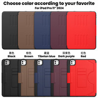 Vente en gros d'étui pour tablette d'affaires en cuir PU style livre pour iPad Pro 11 2024 couverture arrière de livre avec béquille magnétique réglable
