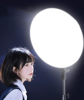 Nouvel Anneau Lumineux de Photographie pour Selfie et Vidéo TikTok, Ringlight LED 18 Pouces avec Support et Lumières de Panneau Audio