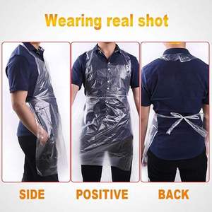 Delantal Desechable para Adultos y Ancianos, Impermeable y Resistente al Aceite, de Plástico Transparente y Largo, sin Mangas, de PE - Product Image 5