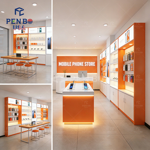 ชั้นวางอุปกรณ์เสริมโทรศัพท์มือถือพร้อมโลโก้สั่งทำ ตกแต่งร้านซ่อมโทรศัพท์มือถือสมัยใหม่ ดีไซน์ร้านขายโทรศัพท์ - Product Image 5