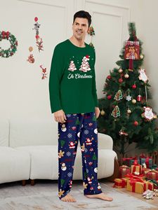 Nuevo Conjunto de Pijamas Navideños de Manga Larga para Familia, Ropa de Dormir con Estampado de Papá <span class=keywords><strong>Noel</strong></span> Verde para Mujer, Impresión Digital - Product Image 5