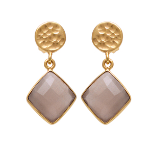Boucles d'oreilles rondes en argent sterling 925, bijou fantaisie fait à la main en pierre de lune, tendance, vente en gros - Product Image 1