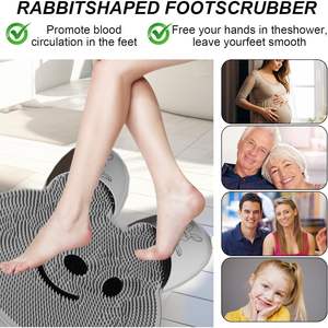 Nouveau tapis de salle de bain absorbant en TPE à imprimé animal, antidérapant, en forme de lapin, avec support en PVC, épaisseur moyenne, pour usage domestique et hôtelier, massage - Product Image 3