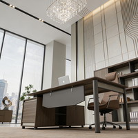 Bureau de direction en L moderne et luxueux, mobilier de bureau modulaire en bois pour ordinateur, bureaux élégants pour cadres