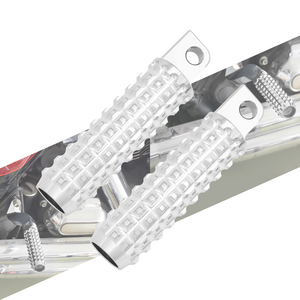 Repose-pieds CNC noir/chrome pour moto Harley Sportster <span class=keywords><strong>883</strong></span> 1200 XL <span class=keywords><strong>XR</strong></span> VRSC Softail Dyna Touring Electra Glide FLHX - Product Image 5