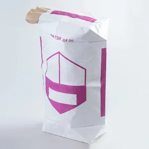 Özel 25kg Kraft kağıt kompozit çimento çanta beyaz kağıt çimento torbaları çuval