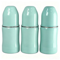 Bouteille d'alimentation en acier inoxydable de 180 ml avec tétine en silicone, échelle de graduation intégrée, détachable, anti-fuite, pour enfants