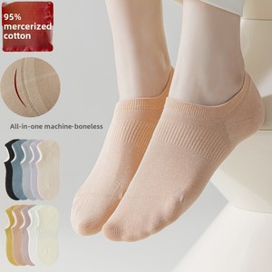 Calzini Invisibili da <span class=keywords><strong>Donna</strong></span> in Cotone Pettinato 95% Cotone, Sottili, Antiscivolo, Deodoranti, Monocolore, Taglio Basso, Primavera/Estate - Product Image 1