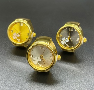 Reloj de Anillo Steampunk, Bronce Dorado, Acero Inoxidable, Resistente al Agua, Cuarzo Analógico, Correa Elástica, Mini Reloj Vintage para Hombre - Product Image 2