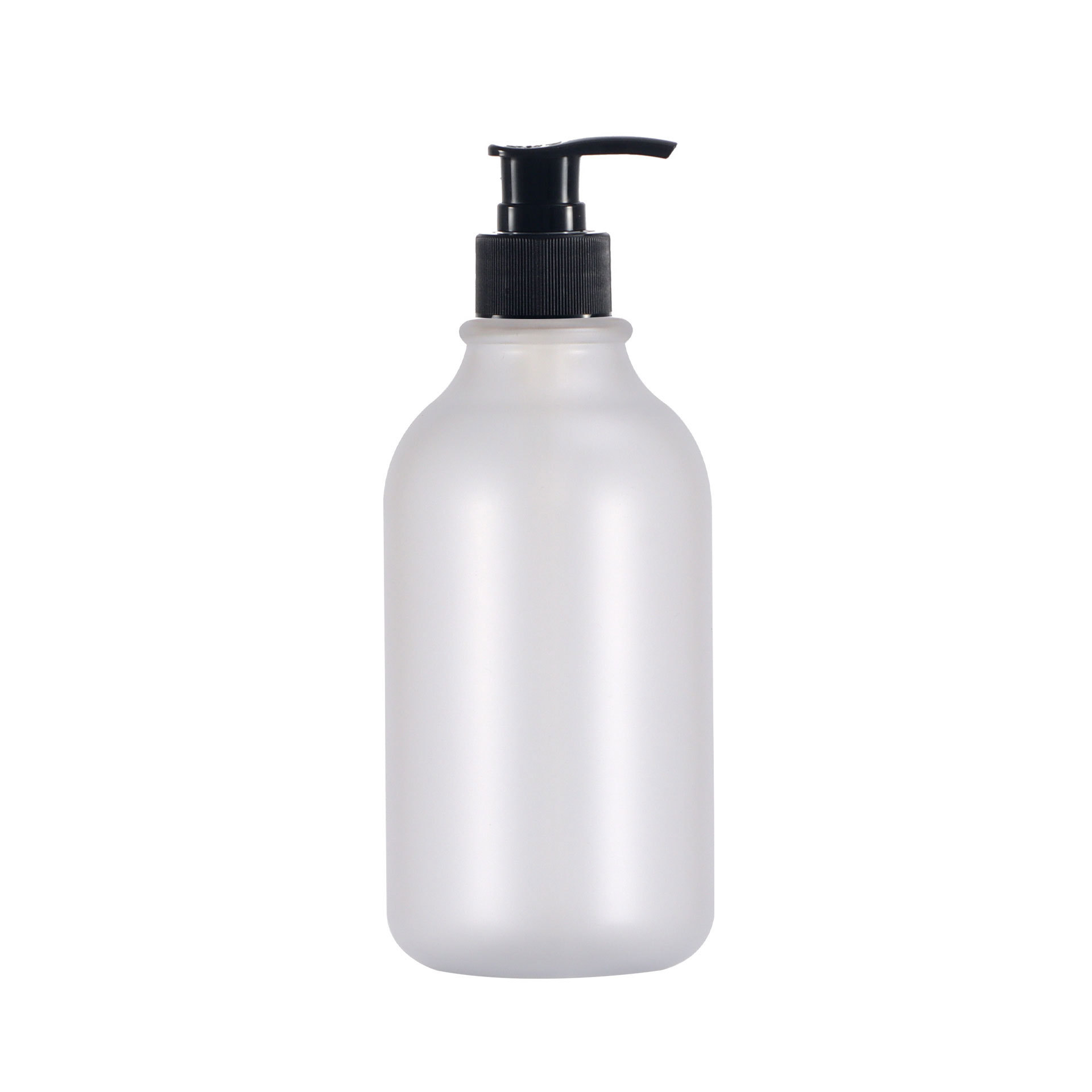 Flacon transparent mat avec pompe noire OH