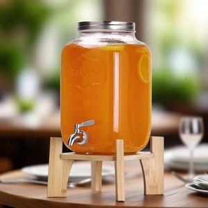 Distributeur de jus et d'eau <span class=keywords><strong>en</strong></span> <span class=keywords><strong>verre</strong></span> transparent avec système de distribution par robinet, distributeur de boissons <span class=keywords><strong>en</strong></span> <span class=keywords><strong>verre</strong></span> avec robinet, <span class=keywords><strong>bocal</strong></span>, bouteille - Product Image 1