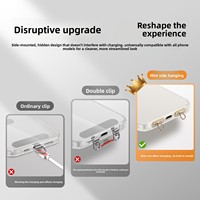 Entretoise de fixation latérale pour cordon de téléphone, mini-clip en acier inoxydable, connecteur métallique ultra-fin à trou unique, avec patin adhésif arrière
