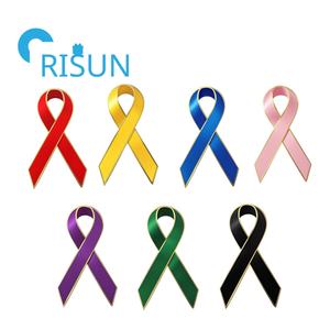थोक कस्टम रिबन जागरूकता ब्रोच लैपल पिंस रोग थायरॉयड मूत्राशय स्तन कैंसर जागरूकता बैज पिन - Product Image 1