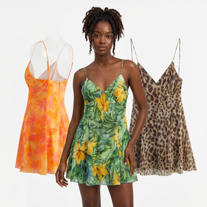 Robe mini décontractée d'été sans col à fines bretelles, taille naturelle, unie, 3 couleurs, pour femme - Product Image 5