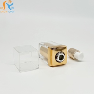 Thiết kế mới sang trọng 15/30/50 ml Acrylic vuông Lotion mỹ phẩm huyết thanh bơm chai với bơm phun - Product Image 5