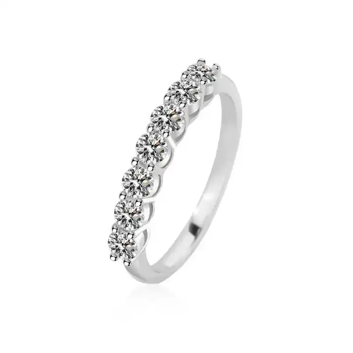고품질 고급 보석 925 스털링 실버 디자인 웨딩 0.5Ct 1Ct 모이사나이트 다이아몬드 약혼 반지 여성